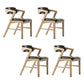 PU Leather Upholstered Dining Armchair Open Back Arm Chair with Wood Legs Black 4 Piece Set Natural Wood Clearhalo ' kitchen&dining_furn' 'Dining Chairs' 'Dining Tables & Seating' 'dining_chair' 'furn' 'furn_dining_chair' 'Furniture' 'furniture_dining_chair' 'Kitchen & Dining Furniture' 'kitchen' 3724803