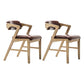 PU Leather Upholstered Dining Armchair Open Back Arm Chair with Wood Legs Brown 2 Piece Set Natural Wood Clearhalo ' kitchen&dining_furn' 'Dining Chairs' 'Dining Tables & Seating' 'dining_chair' 'furn' 'furn_dining_chair' 'Furniture' 'furniture_dining_chair' 'Kitchen & Dining Furniture' 'kitchen' 3724805
