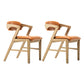 PU Leather Upholstered Dining Armchair Open Back Arm Chair with Wood Legs Yellow-Brown 2 Piece Set Natural Wood Clearhalo ' kitchen&dining_furn' 'Dining Chairs' 'Dining Tables & Seating' 'dining_chair' 'furn' 'furn_dining_chair' 'Furniture' 'furniture_dining_chair' 'Kitchen & Dining Furniture' 'kitchen' 3724807