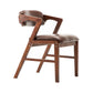 PU Leather Upholstered Dining Armchair Open Back Arm Chair with Wood Legs Brown 1 Piece Walnut Clearhalo ' kitchen&dining_furn' 'Dining Chairs' 'Dining Tables & Seating' 'dining_chair' 'furn' 'furn_dining_chair' 'Furniture' 'furniture_dining_chair' 'Kitchen & Dining Furniture' 'kitchen' 3724809
