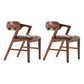 PU Leather Upholstered Dining Armchair Open Back Arm Chair with Wood Legs Brown 2 Piece Set Walnut Clearhalo ' kitchen&dining_furn' 'Dining Chairs' 'Dining Tables & Seating' 'dining_chair' 'furn' 'furn_dining_chair' 'Furniture' 'furniture_dining_chair' 'Kitchen & Dining Furniture' 'kitchen' 3724810