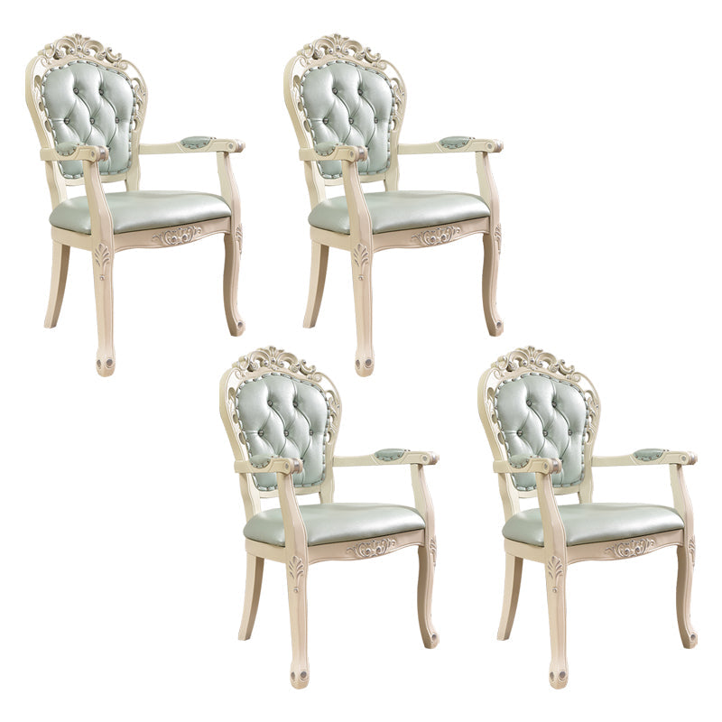 Victorian Style Solid Wood Dining Room Armchair King Louis Back Side Chair for Home Use Blue 4 Piece Set Clearhalo ' kitchen&dining_furn' 'Dining Chairs' 'Dining Tables & Seating' 'dining_chair' 'furn' 'furn_dining_chair' 'Furniture' 'furniture_dining_chair' 'Kitchen & Dining Furniture' 'kitchen' 3724830