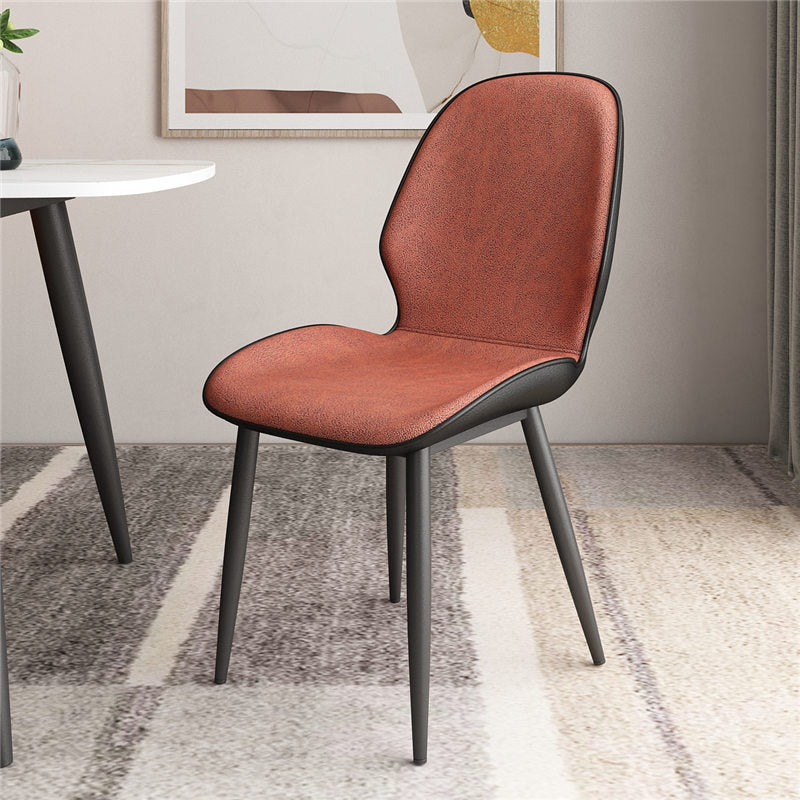 Upholstered Contemporary Restaurant Side Chair Parsons Matte Finish Dining Chair Orange Red 1 Piece Clearhalo ' kitchen&dining_furn' 'Dining Chairs' 'Dining Tables & Seating' 'dining_chair' 'furn' 'furn_dining_chair' 'Furniture' 'furniture_dining_chair' 'Kitchen & Dining Furniture' 'kitchen' 3724847