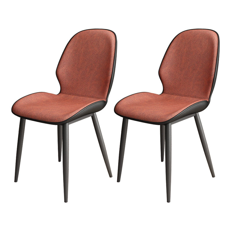 Upholstered Contemporary Restaurant Side Chair Parsons Matte Finish Dining Chair Orange Red 2 Piece Set Clearhalo ' kitchen&dining_furn' 'Dining Chairs' 'Dining Tables & Seating' 'dining_chair' 'furn' 'furn_dining_chair' 'Furniture' 'furniture_dining_chair' 'Kitchen & Dining Furniture' 'kitchen' 3724849