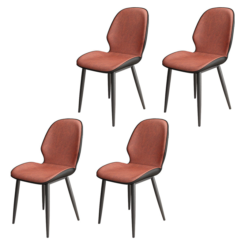 Upholstered Contemporary Restaurant Side Chair Parsons Matte Finish Dining Chair Orange Red 4 Piece Set Clearhalo ' kitchen&dining_furn' 'Dining Chairs' 'Dining Tables & Seating' 'dining_chair' 'furn' 'furn_dining_chair' 'Furniture' 'furniture_dining_chair' 'Kitchen & Dining Furniture' 'kitchen' 3724851