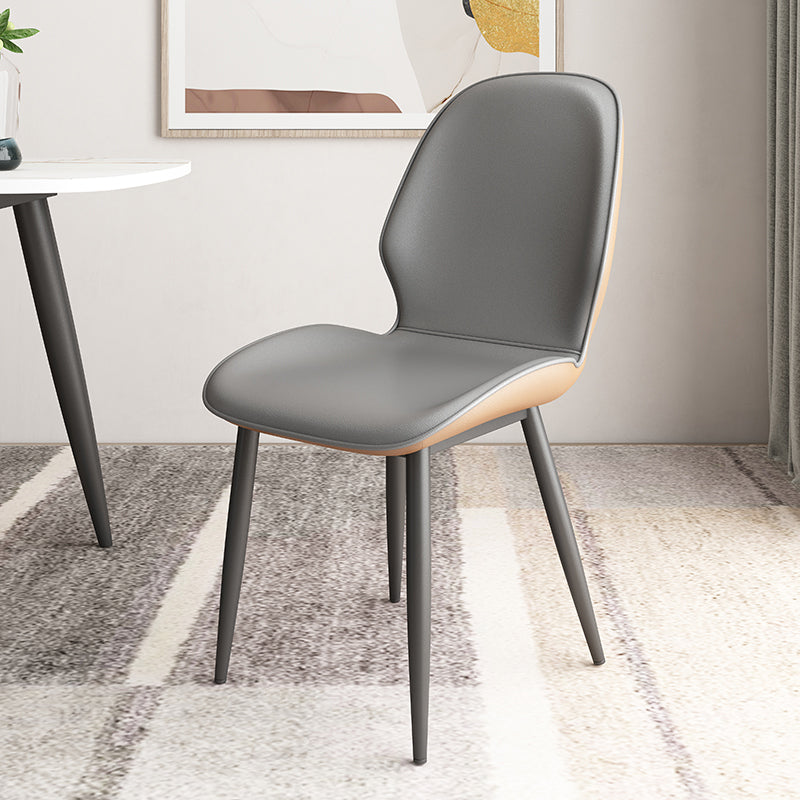Upholstered Contemporary Restaurant Side Chair Parsons Matte Finish Dining Chair Smoke Gray 1 Piece Clearhalo ' kitchen&dining_furn' 'Dining Chairs' 'Dining Tables & Seating' 'dining_chair' 'furn' 'furn_dining_chair' 'Furniture' 'furniture_dining_chair' 'Kitchen & Dining Furniture' 'kitchen' 3724852
