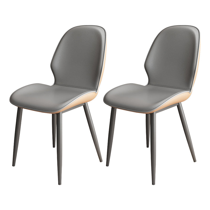 Upholstered Contemporary Restaurant Side Chair Parsons Matte Finish Dining Chair Smoke Gray 2 Piece Set Clearhalo ' kitchen&dining_furn' 'Dining Chairs' 'Dining Tables & Seating' 'dining_chair' 'furn' 'furn_dining_chair' 'Furniture' 'furniture_dining_chair' 'Kitchen & Dining Furniture' 'kitchen' 3724854