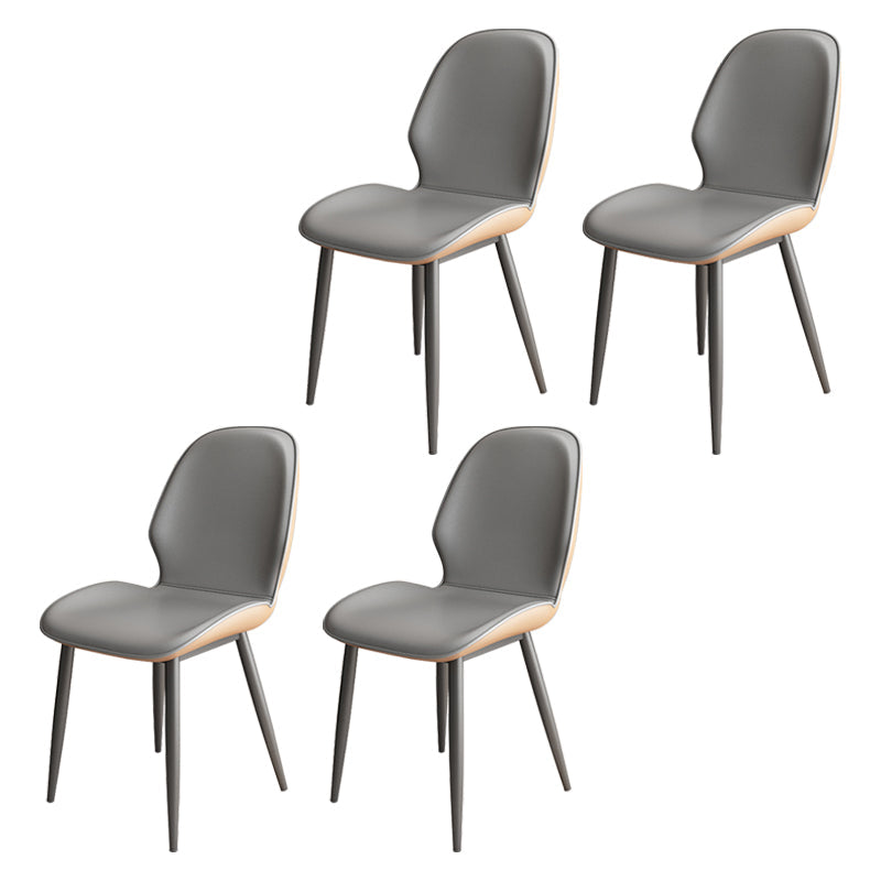 Upholstered Contemporary Restaurant Side Chair Parsons Matte Finish Dining Chair Smoke Gray 4 Piece Set Clearhalo ' kitchen&dining_furn' 'Dining Chairs' 'Dining Tables & Seating' 'dining_chair' 'furn' 'furn_dining_chair' 'Furniture' 'furniture_dining_chair' 'Kitchen & Dining Furniture' 'kitchen' 3724856