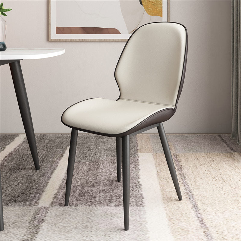 Upholstered Contemporary Restaurant Side Chair Parsons Matte Finish Dining Chair Off-White 1 Piece Clearhalo ' kitchen&dining_furn' 'Dining Chairs' 'Dining Tables & Seating' 'dining_chair' 'furn' 'furn_dining_chair' 'Furniture' 'furniture_dining_chair' 'Kitchen & Dining Furniture' 'kitchen' 3724858