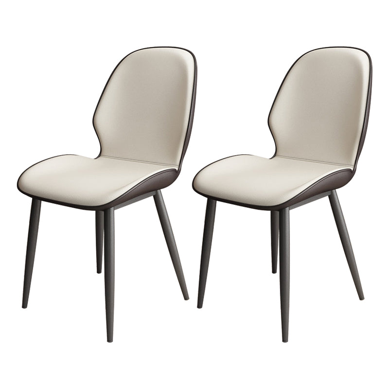 Upholstered Contemporary Restaurant Side Chair Parsons Matte Finish Dining Chair Off-White 2 Piece Set Clearhalo ' kitchen&dining_furn' 'Dining Chairs' 'Dining Tables & Seating' 'dining_chair' 'furn' 'furn_dining_chair' 'Furniture' 'furniture_dining_chair' 'Kitchen & Dining Furniture' 'kitchen' 3724860