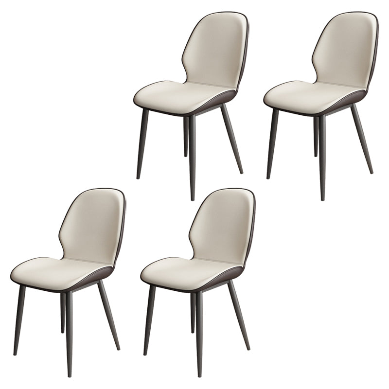 Upholstered Contemporary Restaurant Side Chair Parsons Matte Finish Dining Chair Off-White 4 Piece Set Clearhalo ' kitchen&dining_furn' 'Dining Chairs' 'Dining Tables & Seating' 'dining_chair' 'furn' 'furn_dining_chair' 'Furniture' 'furniture_dining_chair' 'Kitchen & Dining Furniture' 'kitchen' 3724862