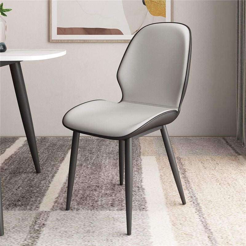 Upholstered Contemporary Restaurant Side Chair Parsons Matte Finish Dining Chair Silver Gray 1 Piece Clearhalo ' kitchen&dining_furn' 'Dining Chairs' 'Dining Tables & Seating' 'dining_chair' 'furn' 'furn_dining_chair' 'Furniture' 'furniture_dining_chair' 'Kitchen & Dining Furniture' 'kitchen' 3724865