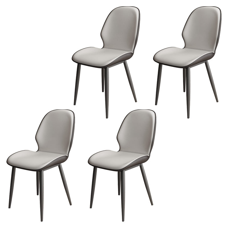 Upholstered Contemporary Restaurant Side Chair Parsons Matte Finish Dining Chair Silver Gray 4 Piece Set Clearhalo ' kitchen&dining_furn' 'Dining Chairs' 'Dining Tables & Seating' 'dining_chair' 'furn' 'furn_dining_chair' 'Furniture' 'furniture_dining_chair' 'Kitchen & Dining Furniture' 'kitchen' 3724869
