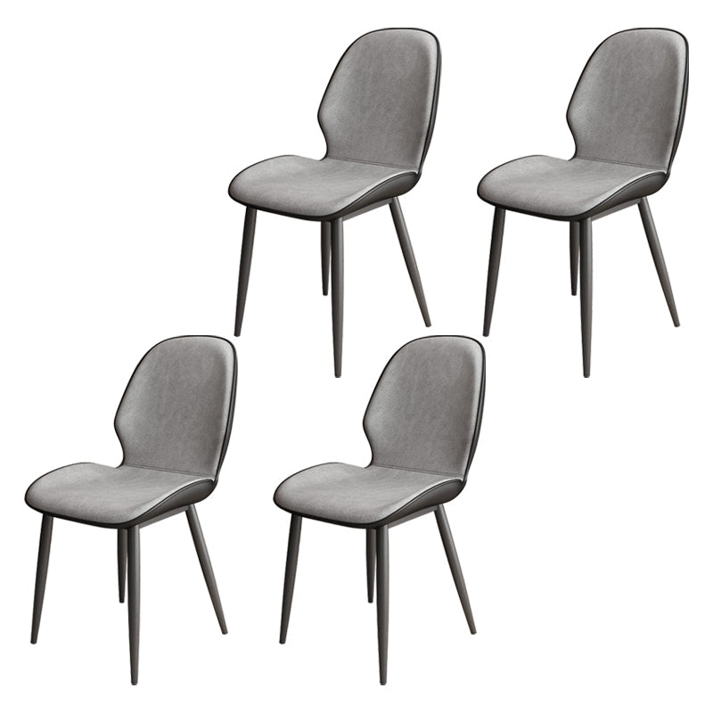 Upholstered Contemporary Restaurant Side Chair Parsons Matte Finish Dining Chair Light Gray 4 Piece Set Clearhalo ' kitchen&dining_furn' 'Dining Chairs' 'Dining Tables & Seating' 'dining_chair' 'furn' 'furn_dining_chair' 'Furniture' 'furniture_dining_chair' 'Kitchen & Dining Furniture' 'kitchen' 3724872
