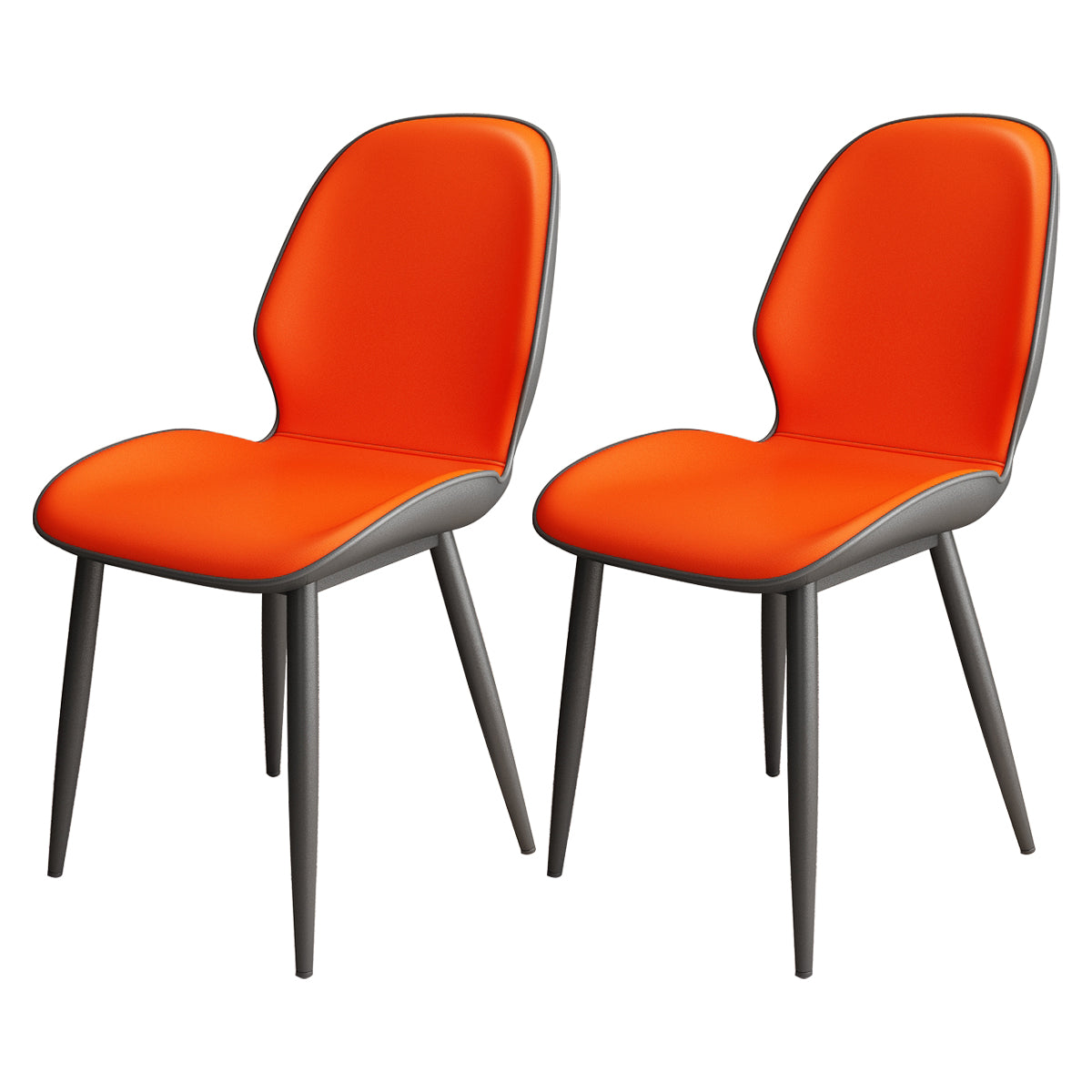 Upholstered Contemporary Restaurant Side Chair Parsons Matte Finish Dining Chair Orange 2 Piece Set Clearhalo ' kitchen&dining_furn' 'Dining Chairs' 'Dining Tables & Seating' 'dining_chair' 'furn' 'furn_dining_chair' 'Furniture' 'furniture_dining_chair' 'Kitchen & Dining Furniture' 'kitchen' 3724876