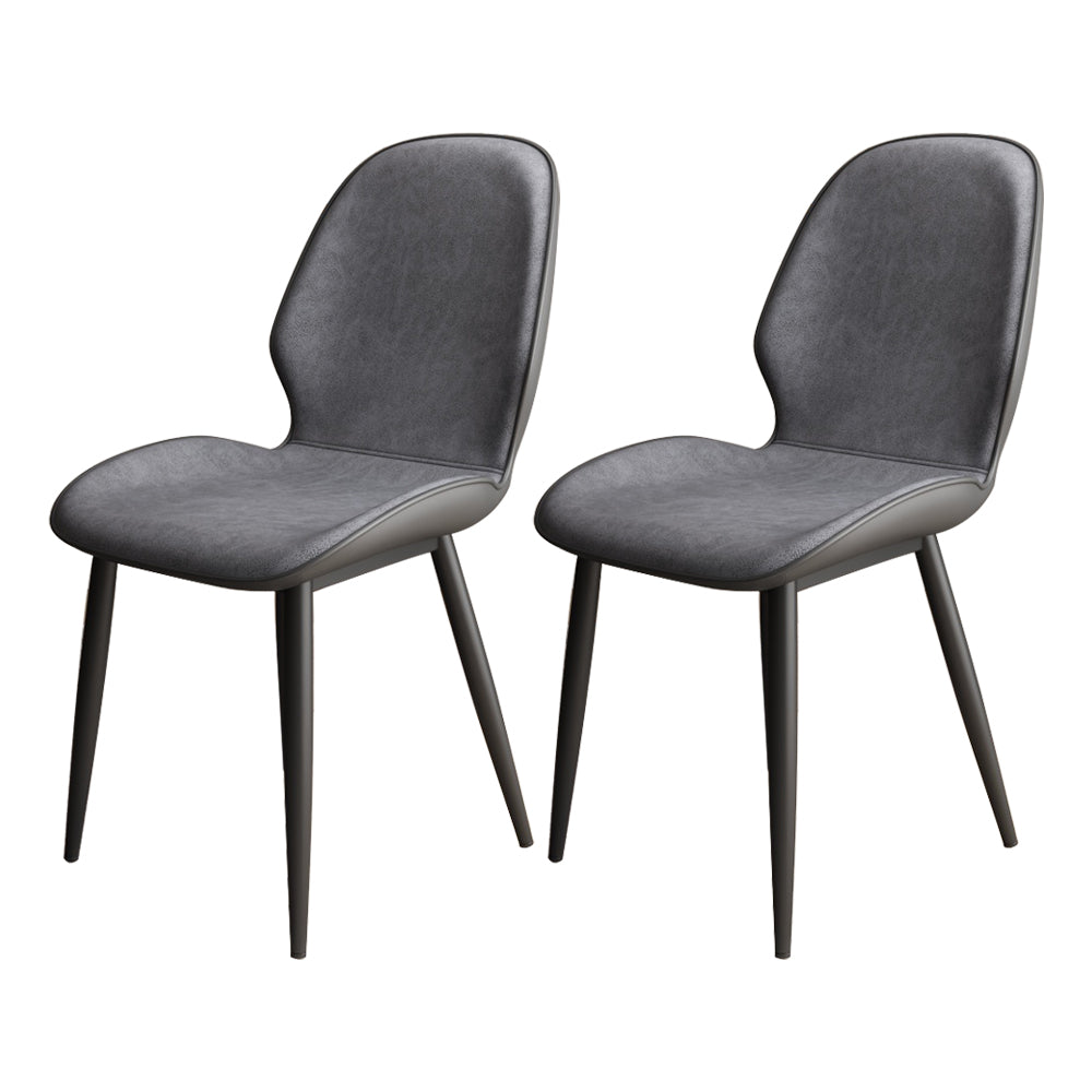 Upholstered Contemporary Restaurant Side Chair Parsons Matte Finish Dining Chair Dark Gray 2 Piece Set Clearhalo ' kitchen&dining_furn' 'Dining Chairs' 'Dining Tables & Seating' 'dining_chair' 'furn' 'furn_dining_chair' 'Furniture' 'furniture_dining_chair' 'Kitchen & Dining Furniture' 'kitchen' 3724879