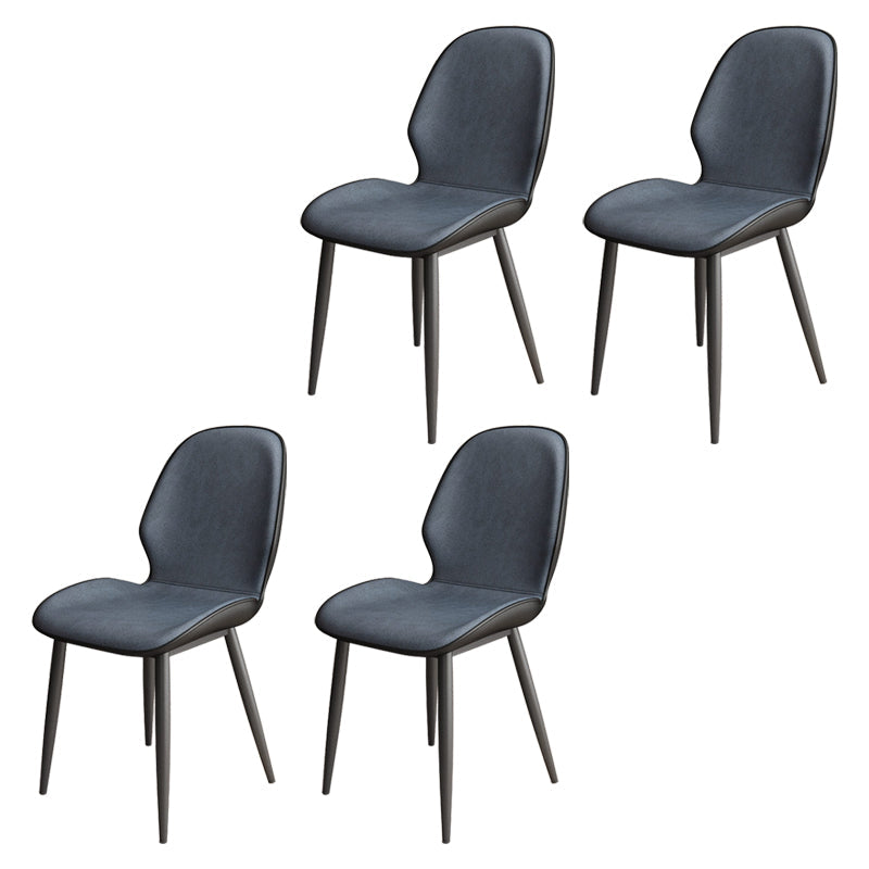 Upholstered Contemporary Restaurant Side Chair Parsons Matte Finish Dining Chair Blue 4 Piece Set Clearhalo ' kitchen&dining_furn' 'Dining Chairs' 'Dining Tables & Seating' 'dining_chair' 'furn' 'furn_dining_chair' 'Furniture' 'furniture_dining_chair' 'Kitchen & Dining Furniture' 'kitchen' 3724886
