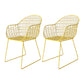 Contemporary Style Metal Dining Room Chair Windsor Back Arm Chair for Kitchen Light Yellow 2 Piece Set Clearhalo ' kitchen&dining_furn' 'Dining Chairs' 'Dining Tables & Seating' 'dining_chair' 'furn' 'furn_dining_chair' 'Furniture' 'furniture_dining_chair' 'Kitchen & Dining Furniture' 'kitchen' 3724889