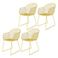 Contemporary Style Metal Dining Room Chair Windsor Back Arm Chair for Kitchen Light Yellow 4 Piece Set Clearhalo ' kitchen&dining_furn' 'Dining Chairs' 'Dining Tables & Seating' 'dining_chair' 'furn' 'furn_dining_chair' 'Furniture' 'furniture_dining_chair' 'Kitchen & Dining Furniture' 'kitchen' 3724891