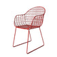 Contemporary Style Metal Dining Room Chair Windsor Back Arm Chair for Kitchen Red 1 Piece Clearhalo ' kitchen&dining_furn' 'Dining Chairs' 'Dining Tables & Seating' 'dining_chair' 'furn' 'furn_dining_chair' 'Furniture' 'furniture_dining_chair' 'Kitchen & Dining Furniture' 'kitchen' 3724896