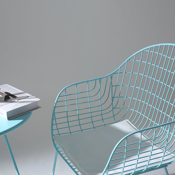 Contemporary Style Metal Dining Room Chair Windsor Back Arm Chair for Kitchen Clearhalo ' kitchen&dining_furn' 'Dining Chairs' 'Dining Tables & Seating' 'dining_chair' 'furn' 'furn_dining_chair' 'Furniture' 'furniture_dining_chair' 'Kitchen & Dining Furniture' 'kitchen' 3724901