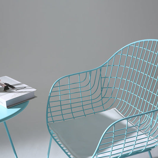 Contemporary Style Metal Dining Room Chair Windsor Back Arm Chair for Kitchen Clearhalo ' kitchen&dining_furn' 'Dining Chairs' 'Dining Tables & Seating' 'dining_chair' 'furn' 'furn_dining_chair' 'Furniture' 'furniture_dining_chair' 'Kitchen & Dining Furniture' 'kitchen' 3724901