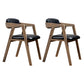 PU Leather Upholstered Dining Arm Chair Open Back Armchair with Wood Legs Black 2 Piece Set Natural Wood Clearhalo ' kitchen&dining_furn' 'Dining Chairs' 'Dining Tables & Seating' 'dining_chair' 'furn' 'furn_dining_chair' 'Furniture' 'furniture_dining_chair' 'Kitchen & Dining Furniture' 'kitchen' 3724910