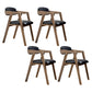 PU Leather Upholstered Dining Arm Chair Open Back Armchair with Wood Legs Black 4 Piece Set Natural Wood Clearhalo ' kitchen&dining_furn' 'Dining Chairs' 'Dining Tables & Seating' 'dining_chair' 'furn' 'furn_dining_chair' 'Furniture' 'furniture_dining_chair' 'Kitchen & Dining Furniture' 'kitchen' 3724912
