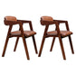 PU Leather Upholstered Dining Arm Chair Open Back Armchair with Wood Legs Brown 2 Piece Set Walnut Clearhalo ' kitchen&dining_furn' 'Dining Chairs' 'Dining Tables & Seating' 'dining_chair' 'furn' 'furn_dining_chair' 'Furniture' 'furniture_dining_chair' 'Kitchen & Dining Furniture' 'kitchen' 3724923