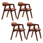 PU Leather Upholstered Dining Arm Chair Open Back Armchair with Wood Legs Brown 4 Piece Set Walnut Clearhalo ' kitchen&dining_furn' 'Dining Chairs' 'Dining Tables & Seating' 'dining_chair' 'furn' 'furn_dining_chair' 'Furniture' 'furniture_dining_chair' 'Kitchen & Dining Furniture' 'kitchen' 3724924