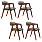 PU Leather Upholstered Dining Arm Chair Open Back Armchair with Wood Legs Blackish Green 4 Piece Set Walnut Clearhalo ' kitchen&dining_furn' 'Dining Chairs' 'Dining Tables & Seating' 'dining_chair' 'furn' 'furn_dining_chair' 'Furniture' 'furniture_dining_chair' 'Kitchen & Dining Furniture' 'kitchen' 3724929