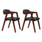 PU Leather Upholstered Dining Arm Chair Open Back Armchair with Wood Legs Black 2 Piece Set Walnut Clearhalo ' kitchen&dining_furn' 'Dining Chairs' 'Dining Tables & Seating' 'dining_chair' 'furn' 'furn_dining_chair' 'Furniture' 'furniture_dining_chair' 'Kitchen & Dining Furniture' 'kitchen' 3724931