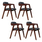 PU Leather Upholstered Dining Arm Chair Open Back Armchair with Wood Legs Black 4 Piece Set Walnut Clearhalo ' kitchen&dining_furn' 'Dining Chairs' 'Dining Tables & Seating' 'dining_chair' 'furn' 'furn_dining_chair' 'Furniture' 'furniture_dining_chair' 'Kitchen & Dining Furniture' 'kitchen' 3724932