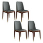 Glam Style Rubberwood Chair Solid Back Side Kitchen Dining Room Chairs Dark Gray 4 Piece Set Walnut Clearhalo ' kitchen&dining_furn' 'Dining Chairs' 'Dining Tables & Seating' 'dining_chair' 'furn' 'furn_dining_chair' 'Furniture' 'furniture_dining_chair' 'Kitchen & Dining Furniture' 'kitchen' 3724944