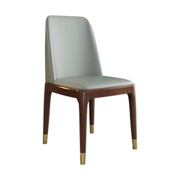 Glam Style Rubberwood Chair Solid Back Side Kitchen Dining Room Chairs Light Gray 1 Piece Walnut Clearhalo ' kitchen&dining_furn' 'Dining Chairs' 'Dining Tables & Seating' 'dining_chair' 'furn' 'furn_dining_chair' 'Furniture' 'furniture_dining_chair' 'Kitchen & Dining Furniture' 'kitchen' 3724946