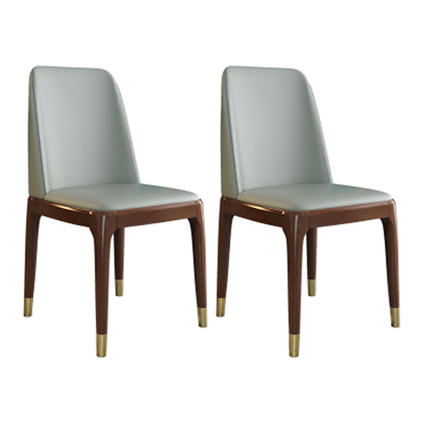 Glam Style Rubberwood Chair Solid Back Side Kitchen Dining Room Chairs Light Gray 2 Piece Set Walnut Clearhalo ' kitchen&dining_furn' 'Dining Chairs' 'Dining Tables & Seating' 'dining_chair' 'furn' 'furn_dining_chair' 'Furniture' 'furniture_dining_chair' 'Kitchen & Dining Furniture' 'kitchen' 3724948