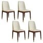 Glam Style Rubberwood Chair Solid Back Side Kitchen Dining Room Chairs Off-White 4 Piece Set Walnut Clearhalo ' kitchen&dining_furn' 'Dining Chairs' 'Dining Tables & Seating' 'dining_chair' 'furn' 'furn_dining_chair' 'Furniture' 'furniture_dining_chair' 'Kitchen & Dining Furniture' 'kitchen' 3724955