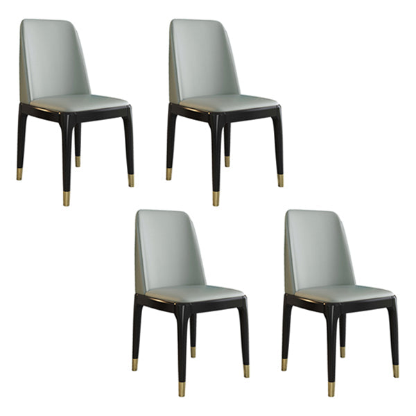 Glam Style Rubberwood Chair Solid Back Side Kitchen Dining Room Chairs Light Gray 4 Piece Set Black Clearhalo ' kitchen&dining_furn' 'Dining Chairs' 'Dining Tables & Seating' 'dining_chair' 'furn' 'furn_dining_chair' 'Furniture' 'furniture_dining_chair' 'Kitchen & Dining Furniture' 'kitchen' 3724961