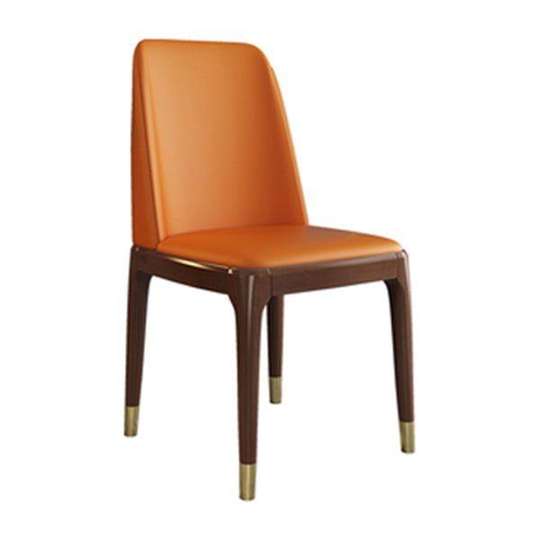 Glam Style Rubberwood Chair Solid Back Side Kitchen Dining Room Chairs Orange 1 Piece Walnut Clearhalo ' kitchen&dining_furn' 'Dining Chairs' 'Dining Tables & Seating' 'dining_chair' 'furn' 'furn_dining_chair' 'Furniture' 'furniture_dining_chair' 'Kitchen & Dining Furniture' 'kitchen' 3724965