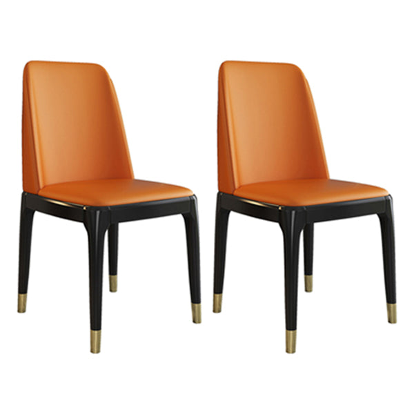 Glam Style Rubberwood Chair Solid Back Side Kitchen Dining Room Chairs Orange 2 Piece Set Black Clearhalo ' kitchen&dining_furn' 'Dining Chairs' 'Dining Tables & Seating' 'dining_chair' 'furn' 'furn_dining_chair' 'Furniture' 'furniture_dining_chair' 'Kitchen & Dining Furniture' 'kitchen' 3724968