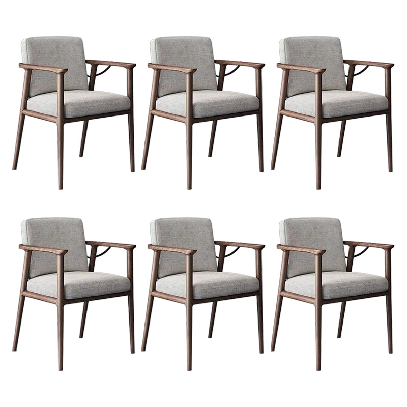 Traditional Style Ash Wood Chairs Solid Back Arm Kitchen Dining Chairs Grey 6 Piece Set Clearhalo ' kitchen&dining_furn' 'Dining Chairs' 'Dining Tables & Seating' 'dining_chair' 'furn' 'furn_dining_chair' 'Furniture' 'furniture_dining_chair' 'Kitchen & Dining Furniture' 'kitchen' 3724978