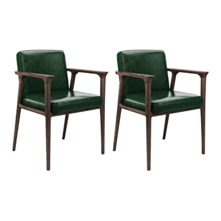 Traditional Style Ash Wood Chairs Solid Back Arm Kitchen Dining Chairs Blackish Green 2 Piece Set Clearhalo ' kitchen&dining_furn' 'Dining Chairs' 'Dining Tables & Seating' 'dining_chair' 'furn' 'furn_dining_chair' 'Furniture' 'furniture_dining_chair' 'Kitchen & Dining Furniture' 'kitchen' 3724992