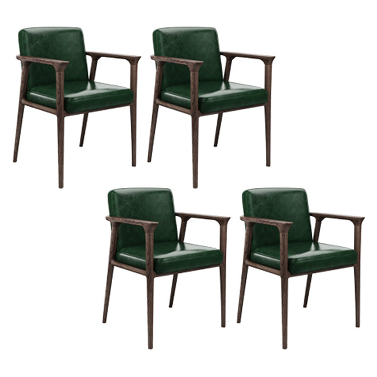Traditional Style Ash Wood Chairs Solid Back Arm Kitchen Dining Chairs Blackish Green 4 Piece Set Clearhalo ' kitchen&dining_furn' 'Dining Chairs' 'Dining Tables & Seating' 'dining_chair' 'furn' 'furn_dining_chair' 'Furniture' 'furniture_dining_chair' 'Kitchen & Dining Furniture' 'kitchen' 3724994