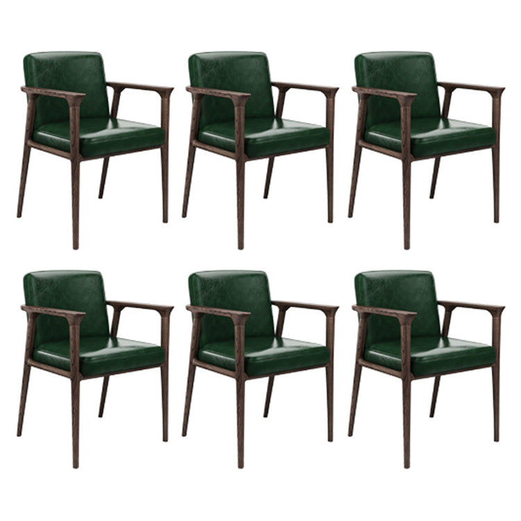 Traditional Style Ash Wood Chairs Solid Back Arm Kitchen Dining Chairs Blackish Green 6 Piece Set Clearhalo ' kitchen&dining_furn' 'Dining Chairs' 'Dining Tables & Seating' 'dining_chair' 'furn' 'furn_dining_chair' 'Furniture' 'furniture_dining_chair' 'Kitchen & Dining Furniture' 'kitchen' 3724996