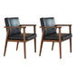 Traditional Style Ash Wood Chairs Solid Back Arm Kitchen Dining Chairs Black 2 Piece Set Clearhalo ' kitchen&dining_furn' 'Dining Chairs' 'Dining Tables & Seating' 'dining_chair' 'furn' 'furn_dining_chair' 'Furniture' 'furniture_dining_chair' 'Kitchen & Dining Furniture' 'kitchen' 3724998