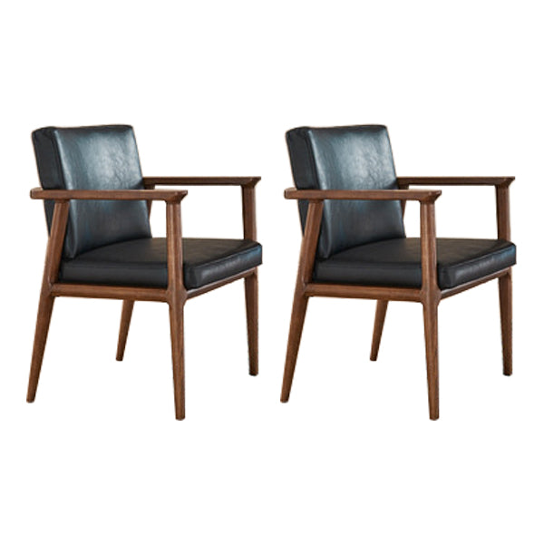 Traditional Style Ash Wood Chairs Solid Back Arm Kitchen Dining Chairs Black 2 Piece Set Clearhalo ' kitchen&dining_furn' 'Dining Chairs' 'Dining Tables & Seating' 'dining_chair' 'furn' 'furn_dining_chair' 'Furniture' 'furniture_dining_chair' 'Kitchen & Dining Furniture' 'kitchen' 3724998