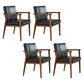 Traditional Style Ash Wood Chairs Solid Back Arm Kitchen Dining Chairs Black 4 Piece Set Clearhalo ' kitchen&dining_furn' 'Dining Chairs' 'Dining Tables & Seating' 'dining_chair' 'furn' 'furn_dining_chair' 'Furniture' 'furniture_dining_chair' 'Kitchen & Dining Furniture' 'kitchen' 3724999