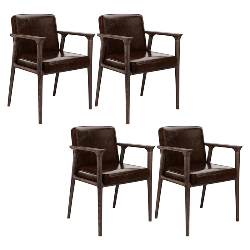 Traditional Style Ash Wood Chairs Solid Back Arm Kitchen Dining Chairs Coffee 4 Piece Set Clearhalo ' kitchen&dining_furn' 'Dining Chairs' 'Dining Tables & Seating' 'dining_chair' 'furn' 'furn_dining_chair' 'Furniture' 'furniture_dining_chair' 'Kitchen & Dining Furniture' 'kitchen' 3725003