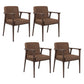 Traditional Style Ash Wood Chairs Solid Back Arm Kitchen Dining Chairs Brown 4 Piece Set Clearhalo ' kitchen&dining_furn' 'Dining Chairs' 'Dining Tables & Seating' 'dining_chair' 'furn' 'furn_dining_chair' 'Furniture' 'furniture_dining_chair' 'Kitchen & Dining Furniture' 'kitchen' 3725012