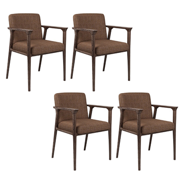 Traditional Style Ash Wood Chairs Solid Back Arm Kitchen Dining Chairs Brown 4 Piece Set Clearhalo ' kitchen&dining_furn' 'Dining Chairs' 'Dining Tables & Seating' 'dining_chair' 'furn' 'furn_dining_chair' 'Furniture' 'furniture_dining_chair' 'Kitchen & Dining Furniture' 'kitchen' 3725012